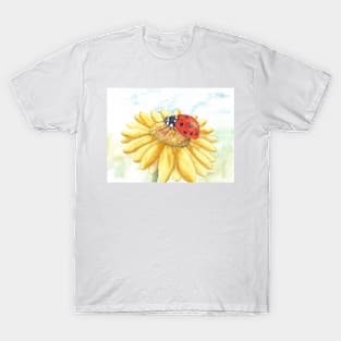 Ladybug on yellow flower T-Shirt